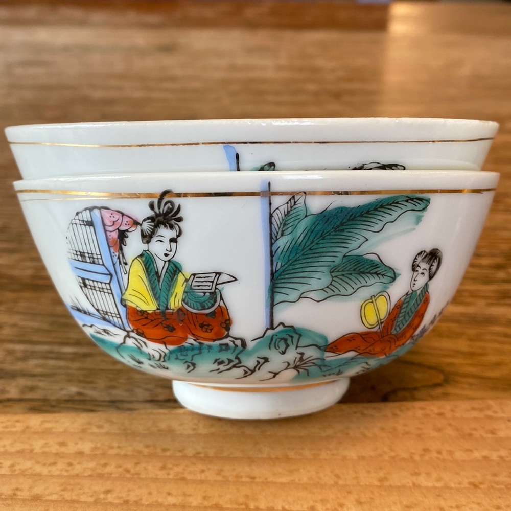 Vintage Chinese Ceramic Rice Bowls (set of two)